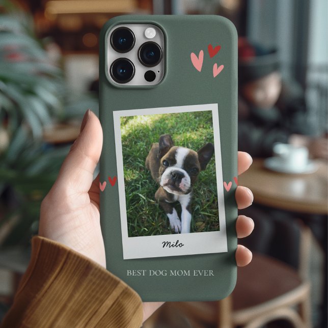 Cute Best Dog Mom Dog Photo Sage Green Case-Mate iPhone Case (Creator Uploaded)