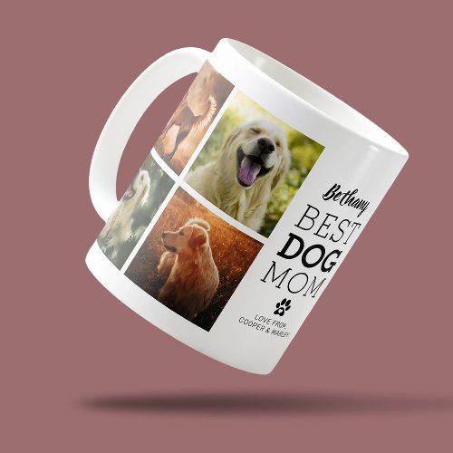 Cute Best Dog Mom Photo Collage Coffee Mug