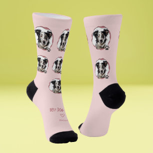 Cute Best Dog Mom Photo Socks