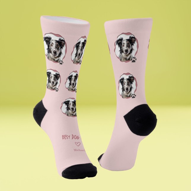 Cute Best Dog Mom Photo  Socks (Creator Uploaded)