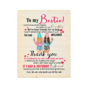 Cute Best Friend Gift, Funny Friendship Day Gifts Metal Print