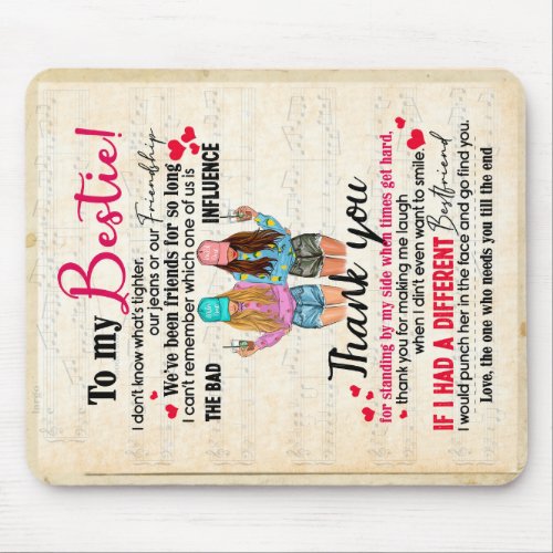 Cute Best Friend Gift Funny Friendship Day Gifts Mouse Pad