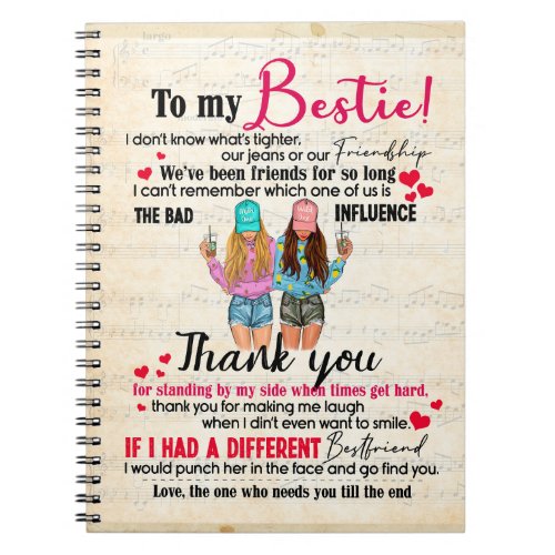 Cute Best Friend Gift Funny Friendship Day Gifts Notebook