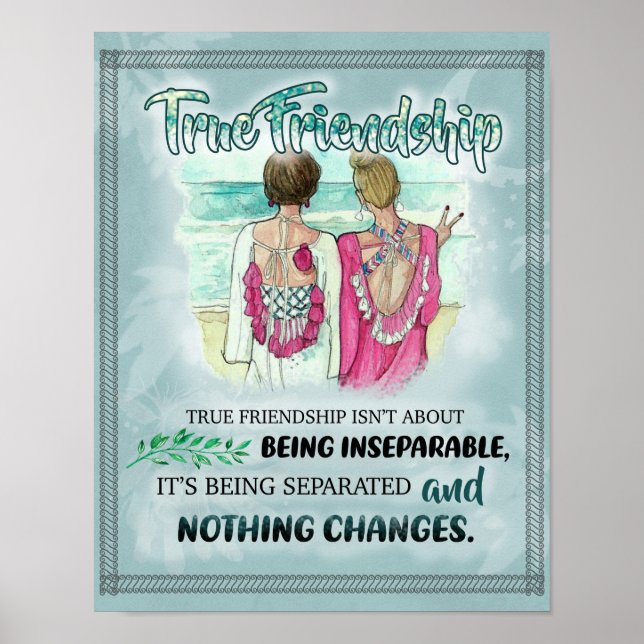 Cute Best Friend Gift, Funny Friendship Day Gifts Poster (Front)