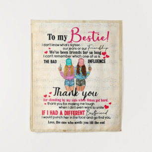 Cute Best Friend Gift, Funny Friendship Day Gifts Tapestry