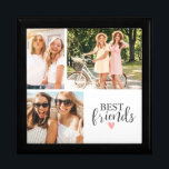 Cute Best Friends Bestie Script Photo Collage Gift Box<br><div class="desc">A best friends photo keepsake box with room for 3 photos. Personalize it with photos of your friends and store your memorabilia from your fun times together.. Designed for you by Blackberry Boulevard.</div>