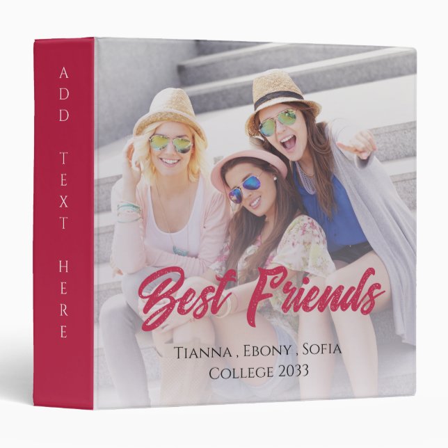 Cute best friends , bff , bestie  3 ring binder (Front/Spine)