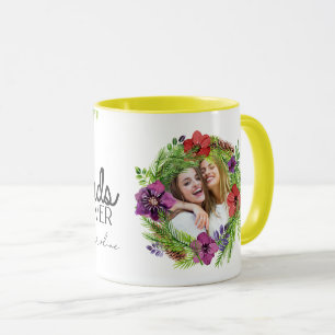 Cute Best Friends Forever BFF Custom Floral Mug