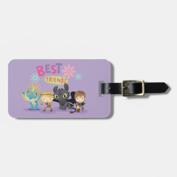 Cute "best Friends" Hiccup & Astrid With Dragons Luggage Tag by howtotrainyourdragon at Zazzle