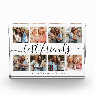 Cute Best Friends Script Collage Photo Block
