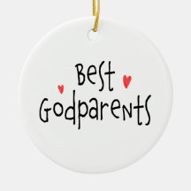 Cute Best Godparents Photo Ceramic Ornament