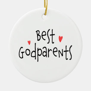 Cute Best Godparents Photo Ceramic Ornament