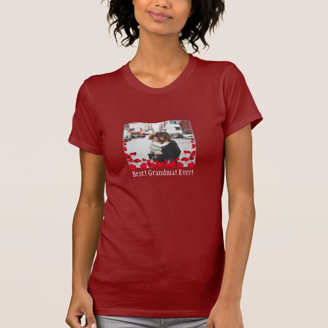 Cute Best Grandma Ever! Family Photo  Custom  T-Shirt (Front)