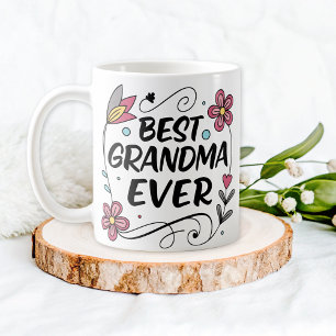 Cute Best Grandma Ever Floral Coffee Mug