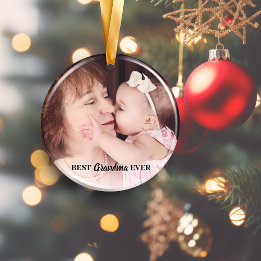 Cute Best Grandma Ever Photo Ornament
