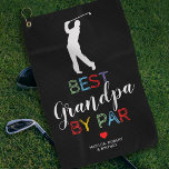 Cute Best Grandpa By Par Golf Towel<br><div class="desc">Personalized gift for a grandfather featuring the saying "best grandpa by par" in a cute colorful typography design,  a red heart,  and the grandchildrens names. This pro golfer towel is a perfect gift for your father from the kids either on his birthday or on father's day.</div>