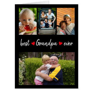 Cute Best Grandpa Ever 5 Photo Custom Card