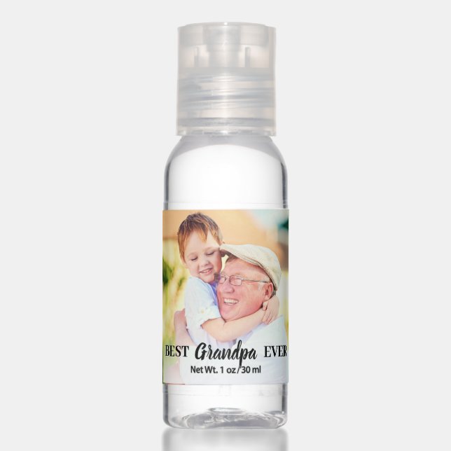 Cute Best Grandpa Ever Photo Hand Sanitizer (Front)