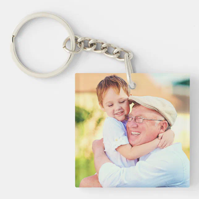 Cute Best Grandpa Ever Photo Keychain | Zazzle