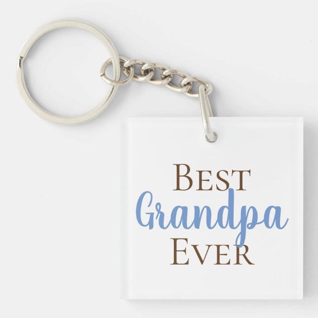 Cute Best Grandpa Papa PopPop etc Photo Keychain (Front)