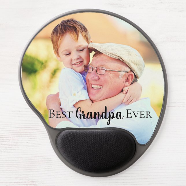 Cute Best Grandpa Pops Dad Ever Photo Gel Mouse Pad (Front)