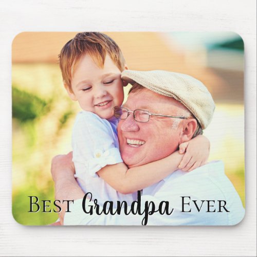 Cute Best Grandpa Pops Dad Ever Photo Mouse Pad