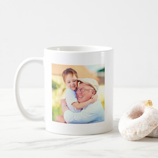 Cute Best Grandpa Pops PopPop Ever Photo Coffee Mug (With Donut)