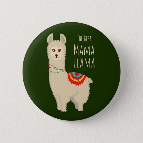 Cute Best Mama Llama award Button