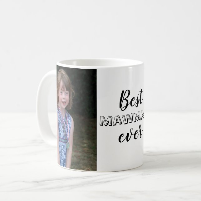 Cute Best Mamaw Ever Custom Photo Coffee Mug (Front Left)