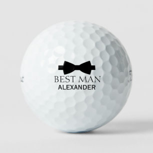 Cute Best Man Wedding Favor Black Bow Tie Fun Golf Balls