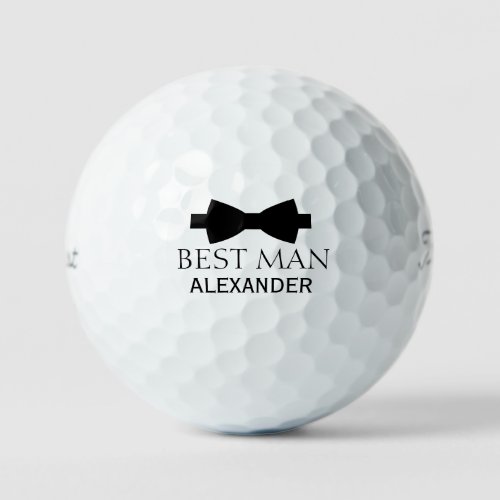 Cute Best Man Wedding Favor Black Bow Tie Fun  Golf Balls