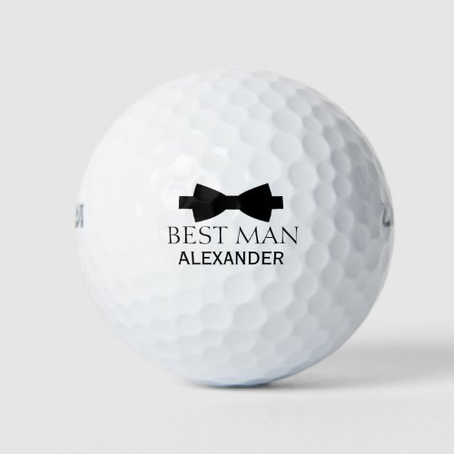 Cute Best Man Wedding Favor Black Bow Tie Fun Golf Balls