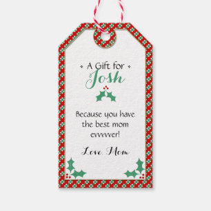 Cute • Best Mom Ever • Love Mom • For Kids Gift Tags