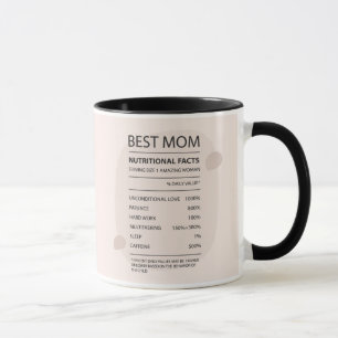 Cute Best Mom Nutritional Facts Wrap Mug