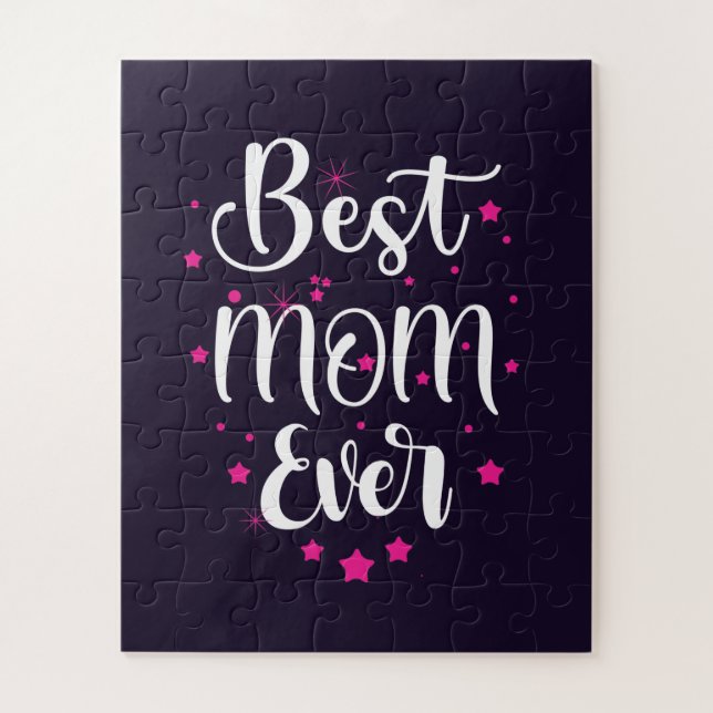 Cute Best Mom Text And Little Stars Jigsaw Puzzle (Vertical)