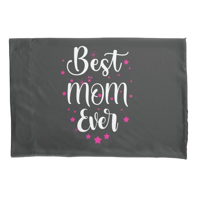 Cute Best Mom Text And Little Stars Pillow Case (Front)