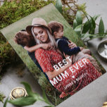 Cute BEST MUM EVER Heart Mother's Day Photo Card<br><div class="desc">Cute Best Mum Ever Heart Mother's Day Photo Holiday Cards features your favorite photo with the text "best mum ever" in modern white script with a heart and your names below. Personalize by editing the text in the text box provided and adding your own picture. Designed by ©2022 Evco Studio...</div>