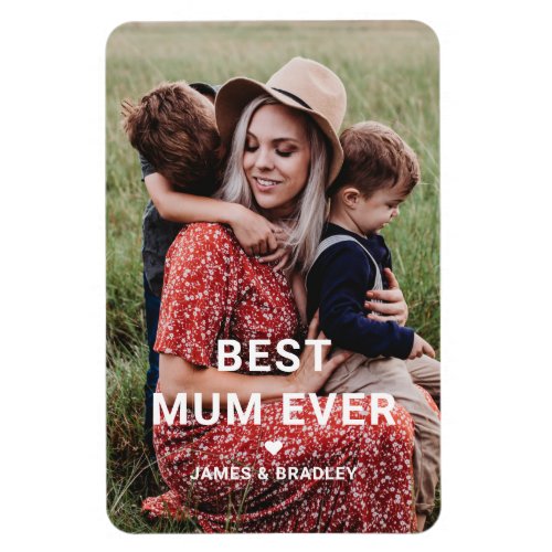 Cute BEST MUM EVER Heart Mothers Day Photo Magnet