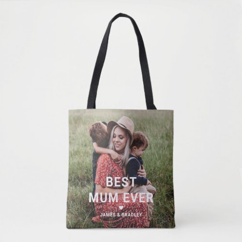 Cute BEST MUM EVER Heart Mothers Day Photo Tote Bag