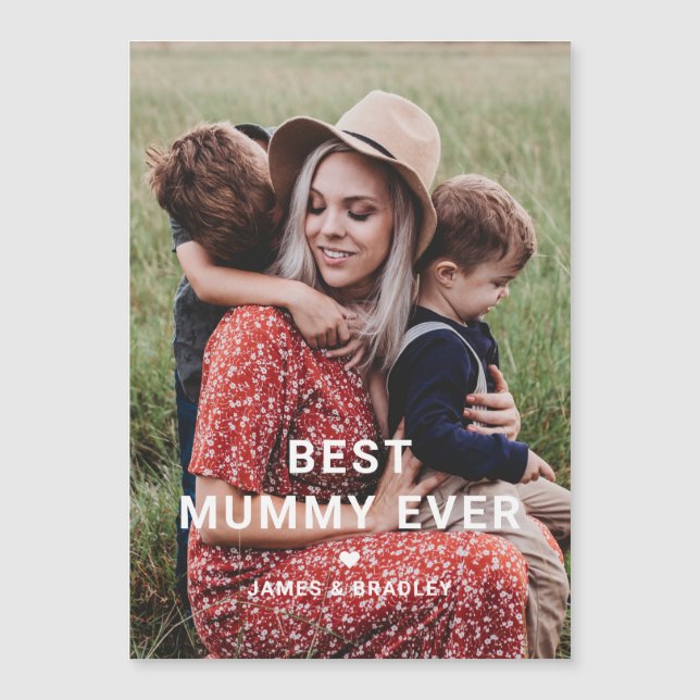Cute BEST MUMMY EVER Heart Mother's Day Photo (Front)