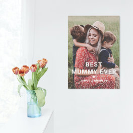 Cute Best Mummy Ever Heart Mother's Day Photo Faux Canvas Print