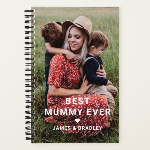 Cute Best Mummy Ever Heart Mothers Day Photo Notebook