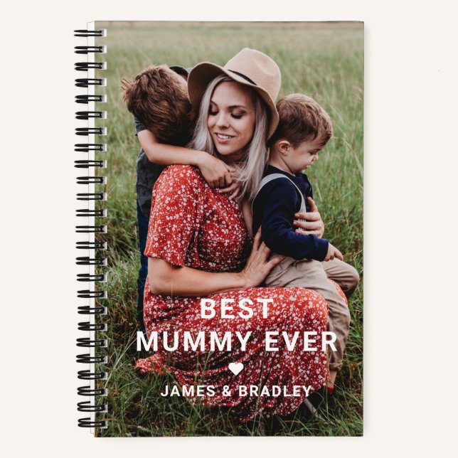 Cute Best Mummy Ever Heart Mother's Day Photo Notebook (Front)