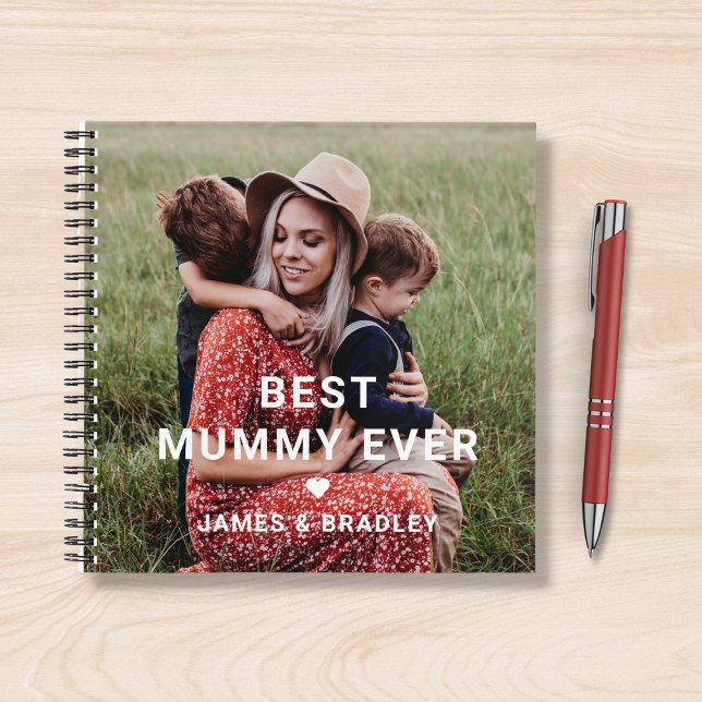 Cute Best Mummy Ever Heart Mother's Day Photo Notebook (Creator Uploaded)