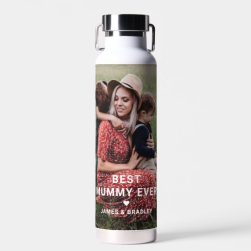 Cute Best Mummy Ever Heart Mothers Day Photo Water Bottle