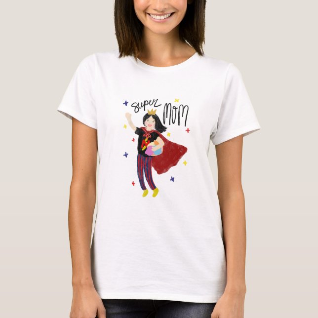 Cute best Superhero super mom illustration shirt (Front)