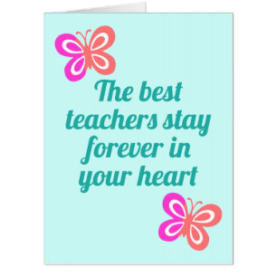 Cute Best Teacher Appreciation Butterfly Quote Big Card
