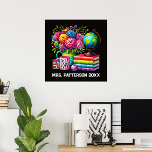 Cute best Teacher ever add name Poster