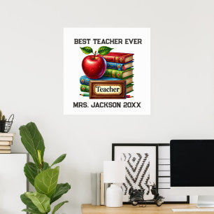 Cute Best Teacher ever add name Poster