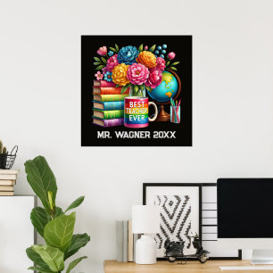 Cute best Teacher ever add name Poster